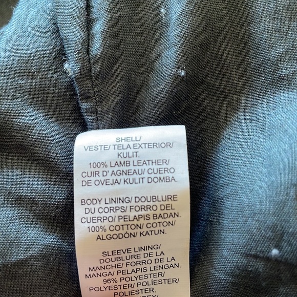 Lucky Brand leather jacket Style 7w30606 green gently used - Picture 7 of 7